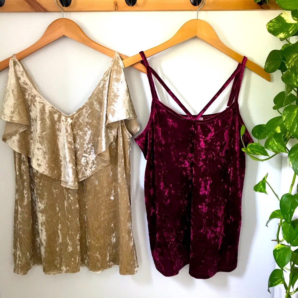 Velour blouses size small bundle of two NWT